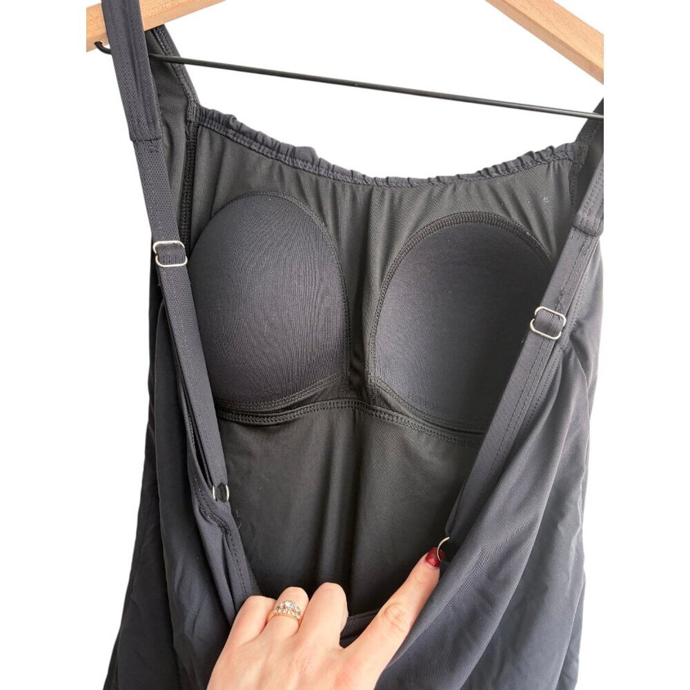 Aqua Eve Tummy Control One Piece Black Swimsuit Slimming XL - Picture 4 of 4